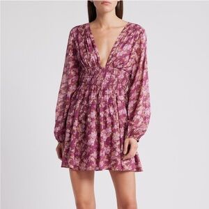NWOT Free People Keep You Long Sleeve Cotton Mini Dress